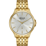Relógio Seculus Masculino Aço Dourado 44214gp Svda2