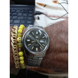 Relógio Seiko 5, Calibre 6119, Quadrante Cinza Escuro À Pret
