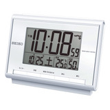 Relógio Seiko Sq698s Despertador Rádio Digital White Pearl