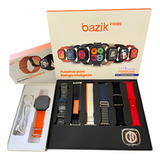 Relógio Smart Watch W74 Pro Max + Com 7 Pulseiras Pulseira Laranja