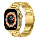 Relogio Smartwatch Ultra Gold 24 K Faz Chamadas Gps Nfc Cor Da Caixa Dourado
