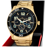 Relógio Technos Masculino Dourado Com Calendário Multifunção