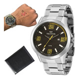 Relógio Technos Masculino Grande Prata 48mm + Carteira E Nf