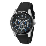 Relógio Technos Masculino Racer Prata - 6p29aiq/8p Cor Da Correia Preto Cor Do Bisel Preto Cor Do Fundo Azul