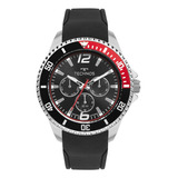 Relógio Technos Masculino Racer Prata - 6p29amh/2p Correia Preto Bisel Preto