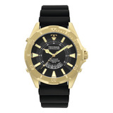 Relógio Technos Masculino Skydiver Caixa Grande 48 Mm Diâmetro Anadigi Dourado Preto Wt2050ad/2p