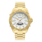 Relógio Technos Masculino Skydiver Dourado Fundo Branco Wt205fl 4b Original Prova D'agua 150 Metros