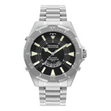 Relógio Technos Masculino Skydiver Prata - Wt205fy/1p Correia Prateado Bisel Prateado Fundo Preto