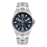 Relógio Technos Masculino Skymaster Prata - 6p27dut/1a Bisel Azul