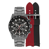Relógio Technos Masculino Ts Carbon Grafite - Js25bbs/t1a Bisel Preto