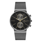 Relógio Technos Masculino Vd36ac/1f Dual Time Slim Grafite
