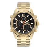 Relógio Technos Racer Bjk704aa/1p Masculino Digitech Dourado