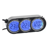 Relógio Termômetro Digital Carro Lcd Automotivo 3x1