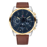Relógio Tommy Hilfiger 1791561 Marrom Masculino, Cor Do Bisel, Cor De Fundo Dourado, Cor De Fundo, Cinza Escuro