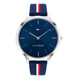 Relógio Tommy Hilfiger Feminino Borracha Azul E Vermelho