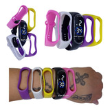 Relógio Troca Pulseiras Coloridas 5p De Led Adulto Infantil