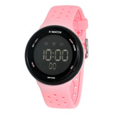 Relógio X-watch Feminino Digital Esporte Xfppd060 Rosa Preto