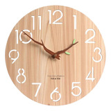 Relógios De Parede De Madeira De Com Folhas Com Folhas 30cm