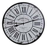 Relógios De Paredes Decorativo Relógio Gigante 70 Cm Antigo Cor Da Estrutura Preto Cor Do Fundo Branco Envelhecido