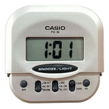Reloj De Mesa Despertador Digital Casio Pq-30 - Prateado 