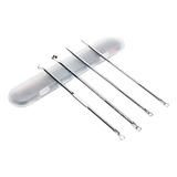 Removedor/extrator De Cravo Inox Kit Com 4 Curetas + Estojo