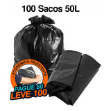 Rendee Sacos De Lixo 50 Litros Preto Resistente 100un Antivazamento