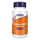 Resveratrol Natural 200 Mg 60 Caps Vegan Now Foods Importado