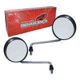 Retrovisor Espelho Bolinha Haste Cromada Rosca Honda Titan