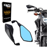 Retrovisor Gvs Kawasaki Z400 Haste Curta 90° Azul Convexo