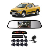Retrovisor Lcd Saveiro G5 Câm Borboleta Sensor Estacionam 8p