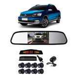 Retrovisor Lcd Saveiro G8 Câm Borboleta Sensor Estacionam 8p