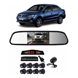 Retrovisor Lcd Voyage G8 Câm Borboleta Sensor Estacioname 8p