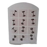 Revenda Display 6 Pares Brinco Falso Alargador Cor Prata 6mm