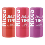 Ricca Kit Com 3 Jelly Tint (cereja, Pêssego, Vinho)