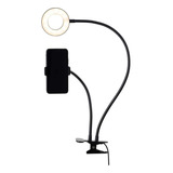 Ring Light E Suporte Para Celular Targa 2 Em 1 Usb - Preto