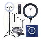 Ring Light Led 18p 50w Profissional Grande Tripé Yq-360b Estrutura Preto Luz 3tons 110v/220v