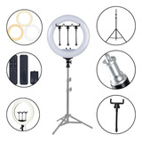 Ring Light Led Bicolor 54cm Com Tripé De Luz Estúdio 1,60m
