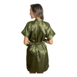 Robe Roupão Cetim Noiva Madrinha Hobby Sem Bordado Casamento