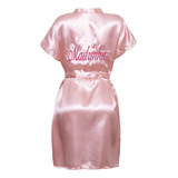 Robe/roupão Cetim Noiva Casamento Debutante Madrinha Bordado
