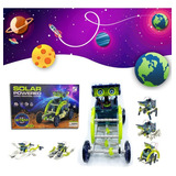 Robô 12 Em 1 Energia Solar Kit Robótica Educacional Galáxia Cor Verde E Azul