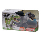 Robo Alive Dinossauro T- Rex Cinza Candide