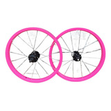Roda Aluminio Aro 16 Para Bicicleta Infantil Par Rosa Neon