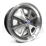 Roda Aro 15 Fusca Vw Porsche 914 Empi 4x130 / Jogo + Bicos Cor Grafite Diamantado