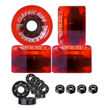 Roda Longboard Cruiser 65mm 80a Hurricane + Rol. Black 