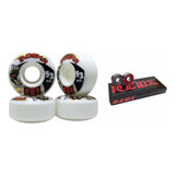 Roda Moska Skate 53 Mm 53d + Rolamentos Red Bones 