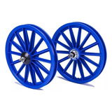 Roda Nylon Aro 16 C/eixos - Par Rodas Bike Infantil Azul
