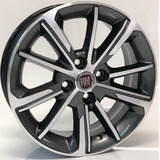 Rodas Fiat Cronos Aro 14 Argo Palio Siena + Bicos Cor Grafite Com Diamantado