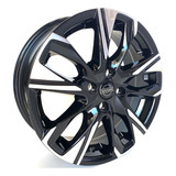 Rodas Nissan Kicks Versa March Aro 16 4x100 (jogo) + Bicos Cor Preto Com Diamantado