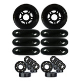 Rodas Patins Inline Roller 80mm 82a Creme + Abec 15 16 Unid.