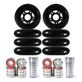 Rodas Patins Inline Roller 80mm 82a Creme + Abec 15 Jogo